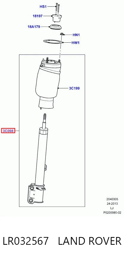 Амортизатор передней подвески левой Hotbray LR032567 цена, от 316.72 USD