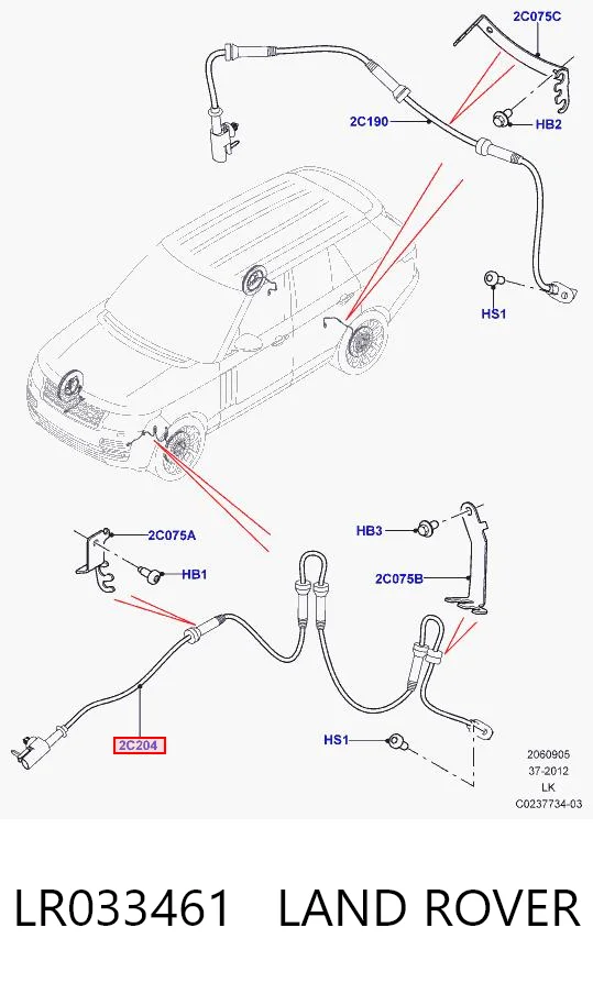 Передний датчик АБС Britpart LR033461 цена, от 24.41 USD