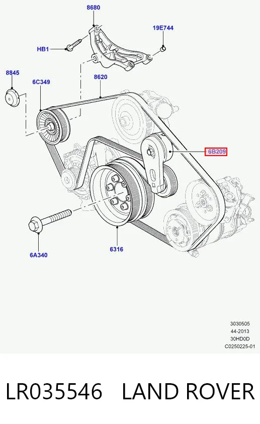  Натяжитель приводного ремня Land Rover Range Rover 