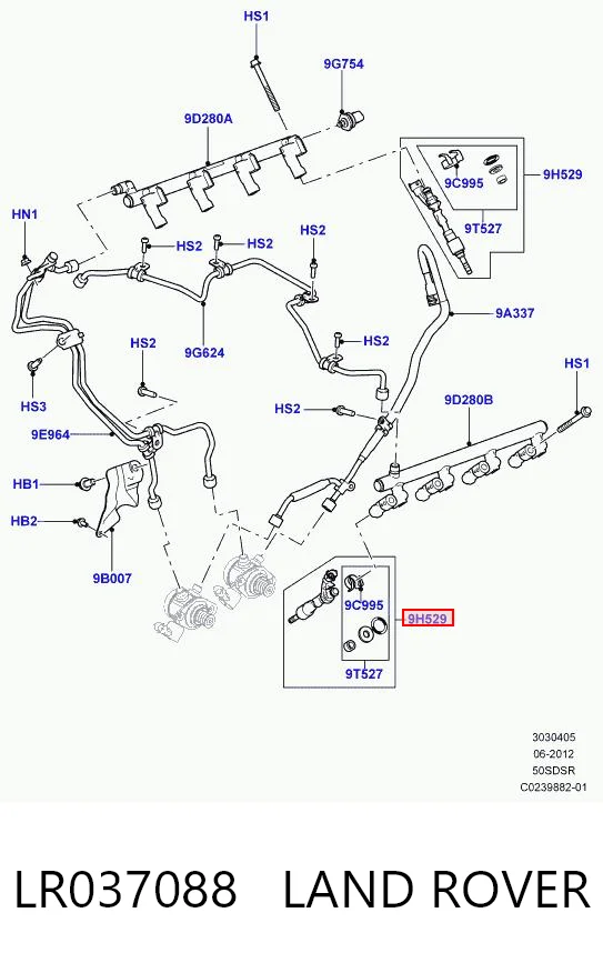 Купить LR069897 Britpart Клапанная форсунка