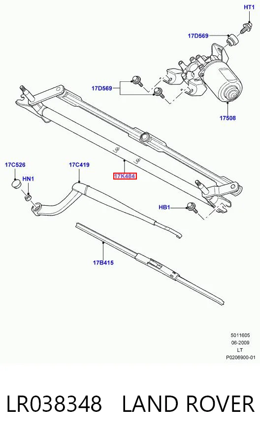 Трапеция щеток лобового стекла Land Rover Range Rover SPORT I внедорожник (L320) (2005 - 2013) цена, от 53.87 USD