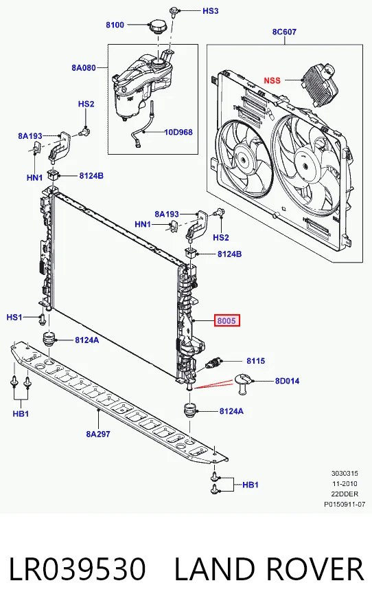 LR039530 Land Rover Радиатор основной