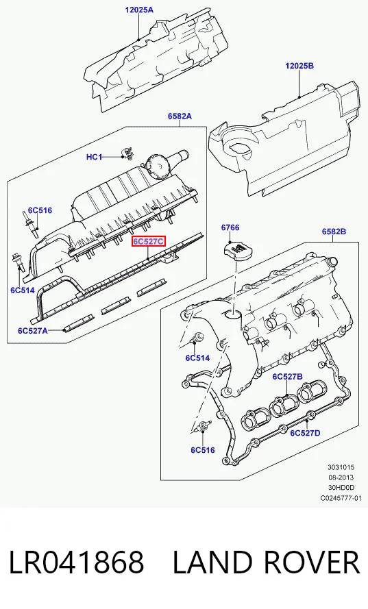 LR041868 Land Rover Правая прокладка клапанной крышки