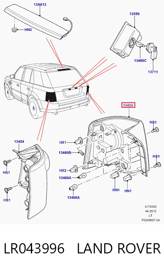 LR043996 Britpart Задний левый стоп