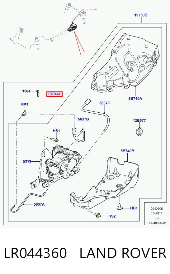 LR044360 Land Rover Компрессор подкачки амортизаторов