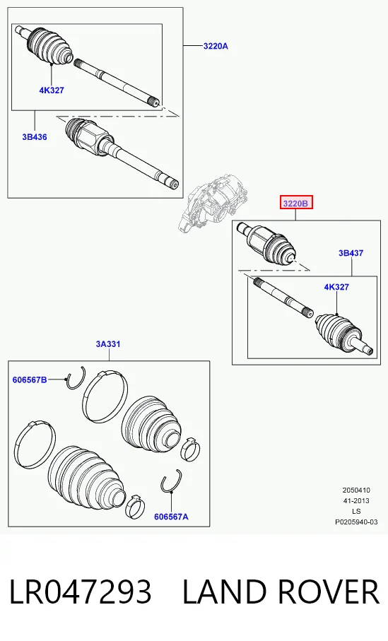 Привод передний левый Britpart LR072067 цена, от 88.68 USD