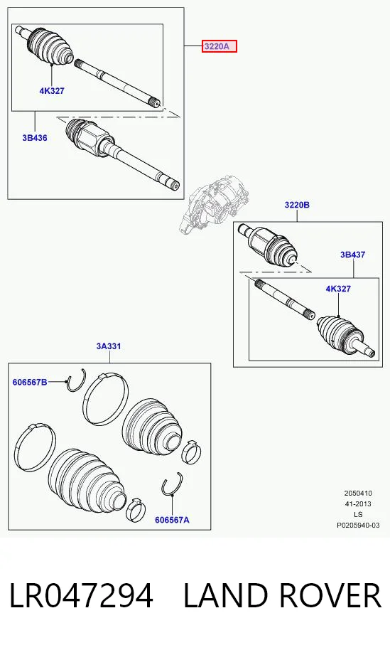 Привод передний правый Land Rover 5H227A684CA цена, от 85.19 USD
