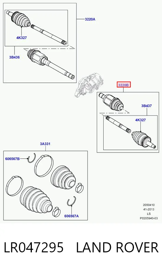 Купить LR072067 Britpart Привод в сборе левый