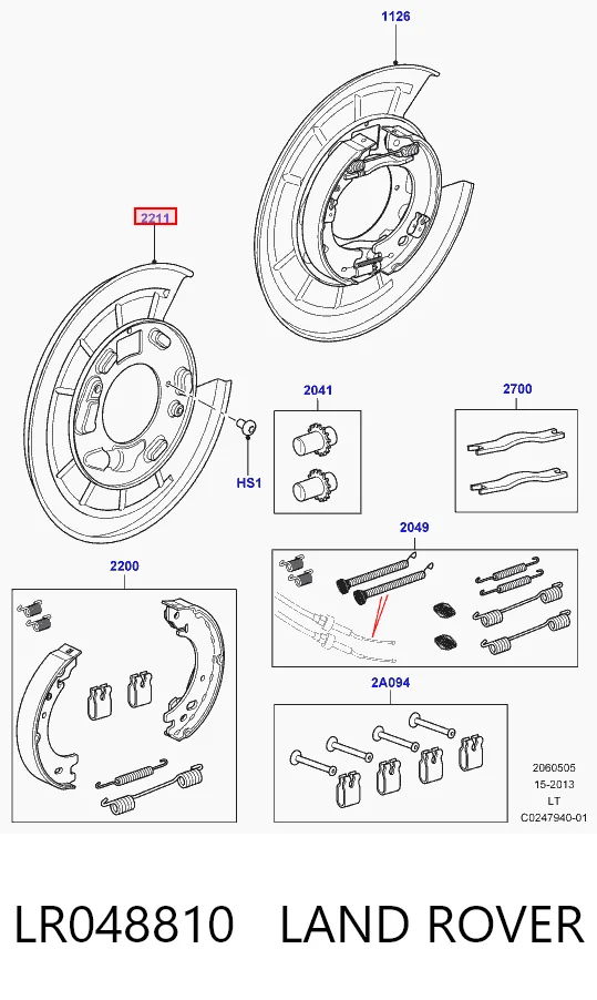 LR048810 Land Rover Пыльник тормозного диска заднего правый