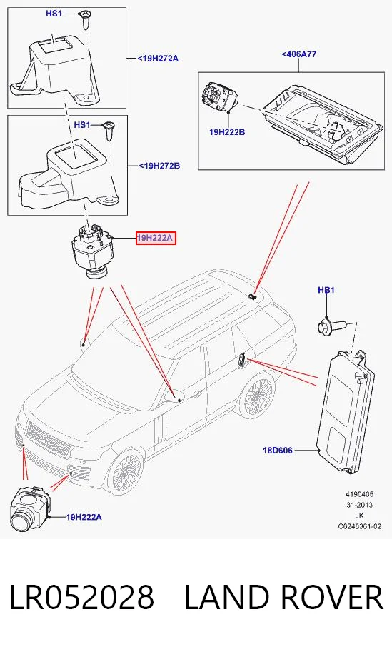 LR052028 Land Rover Камера системы обеспечения видимости