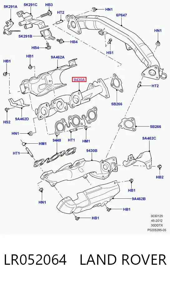 9X2Q9430DA Land Rover Коллектор выпускной, правый
