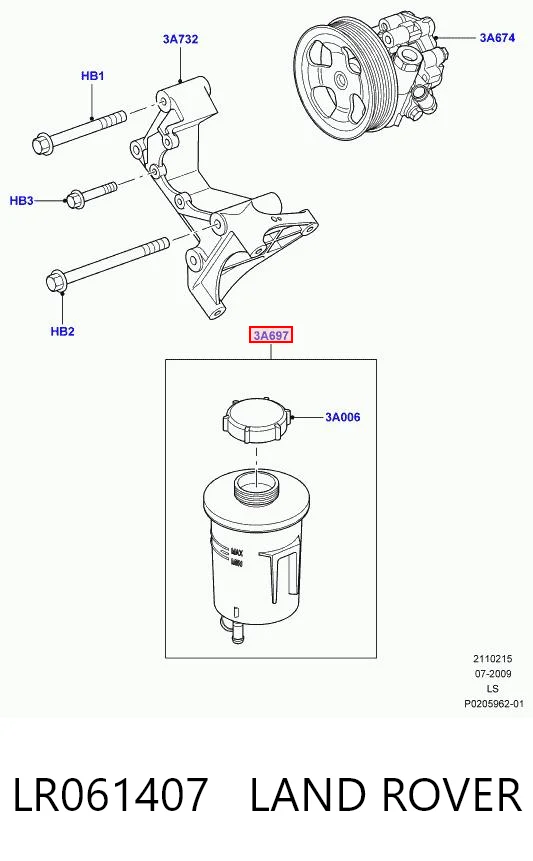 Бачок насоса ГУР Britpart LR061407 цена, от 19.02 USD