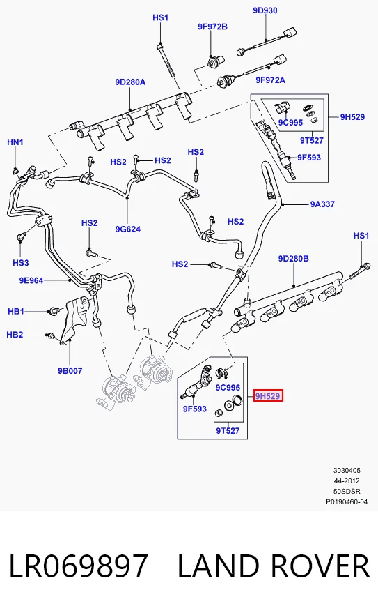 LR069897 Land Rover Топливные форсунки