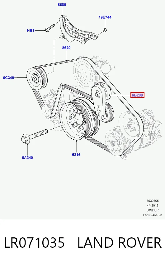 Натяжитель клинового ремня на Land Rover Range Rover VELAR L560