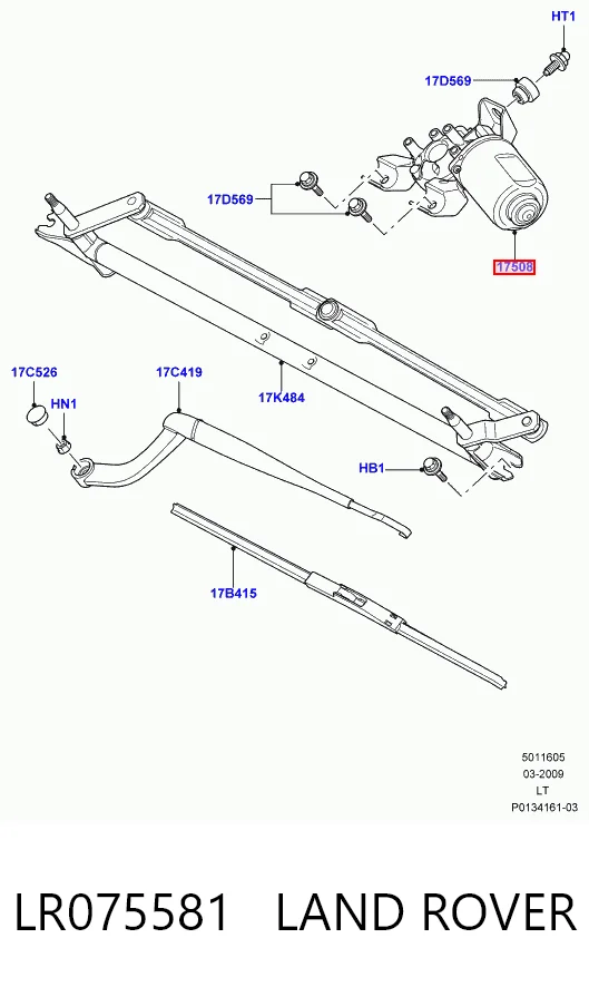 Мотор дворников 6H2217508AA Land Rover