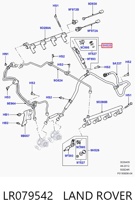 LR079542 Land Rover Топливные форсунки