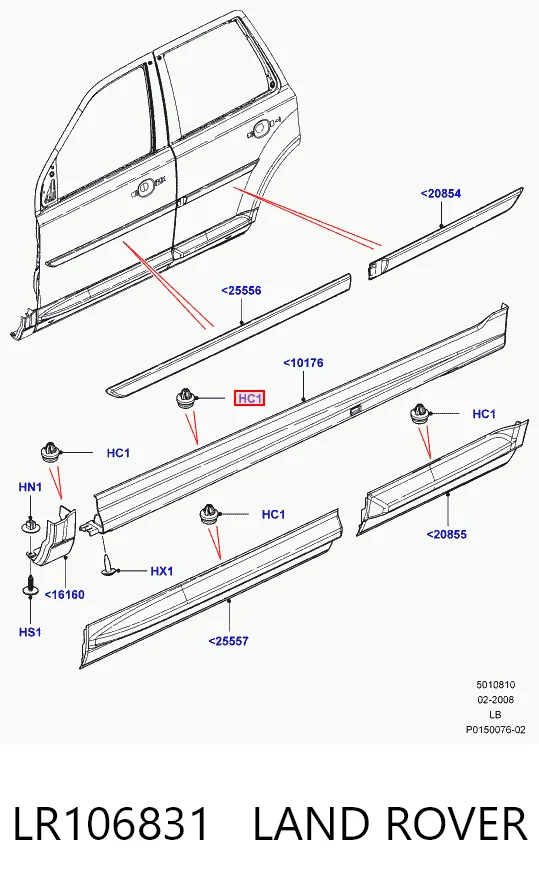 DYC500030 Britpart Пистон (клип) крепления молдинга двери
