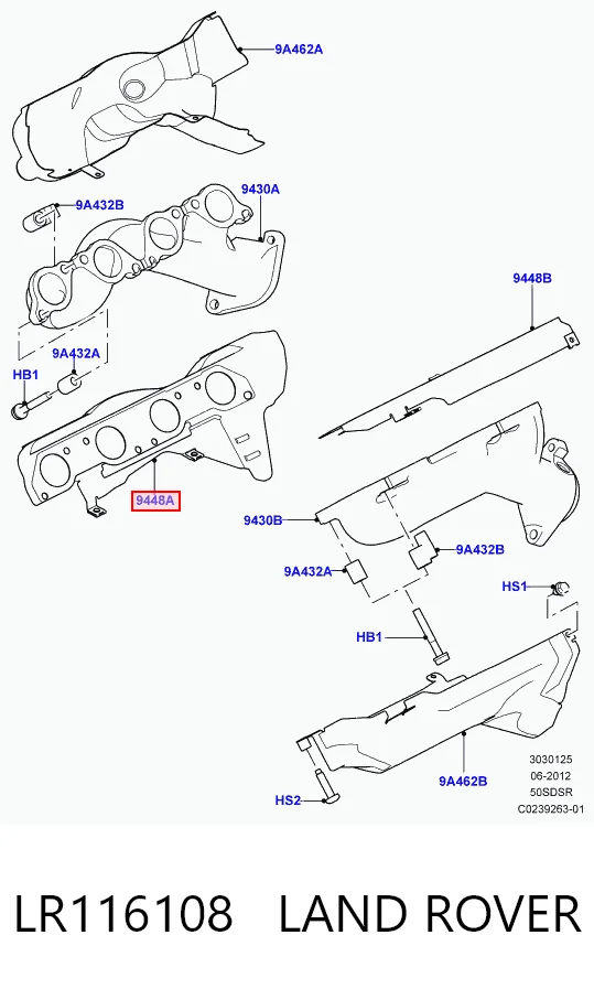 AJ814235 Jaguar Прокладка выпускного коллектора правая