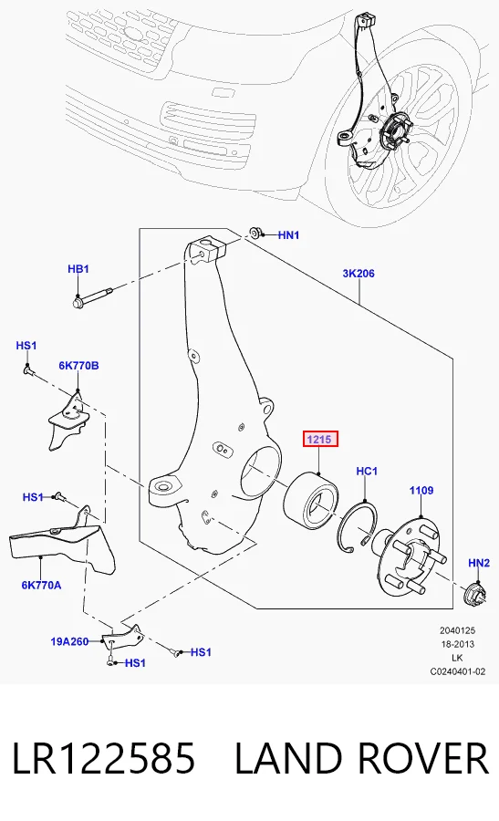 LR122585 Land Rover Подшипник ступицы передней