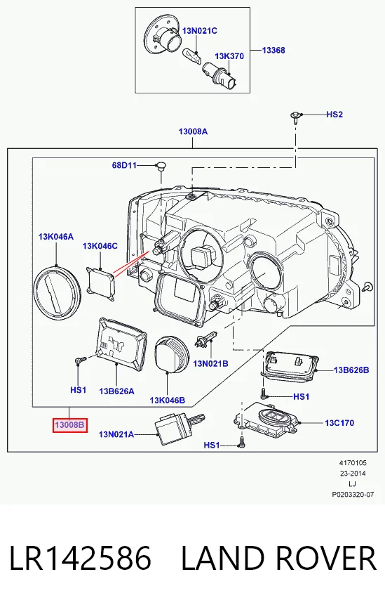 Купить LR026140 Britpart Фара основная правая