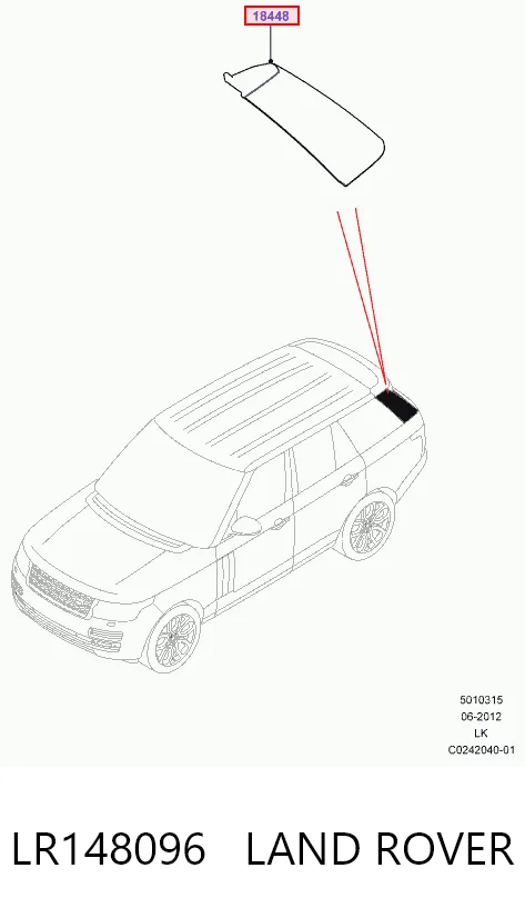 Накладка стойки кузова внешняя задняя левая CK5229149AG Land Rover