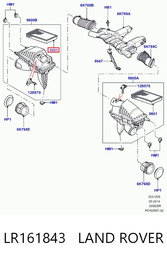 LR161843 Land Rover Воздушный фильтр двигателя