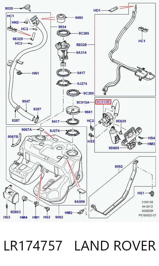 LR174757 Land Rover Клапан абсорбера