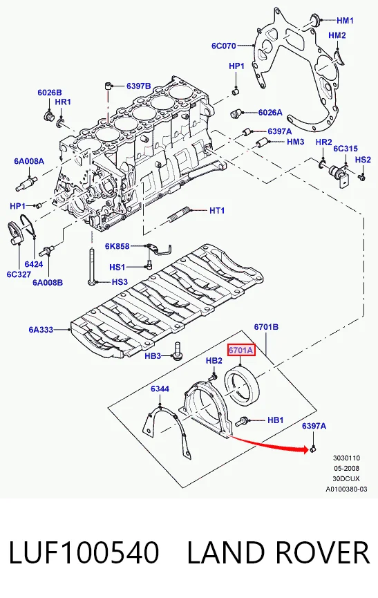 30103186 AND Сальник коленвала двигателя, задний
