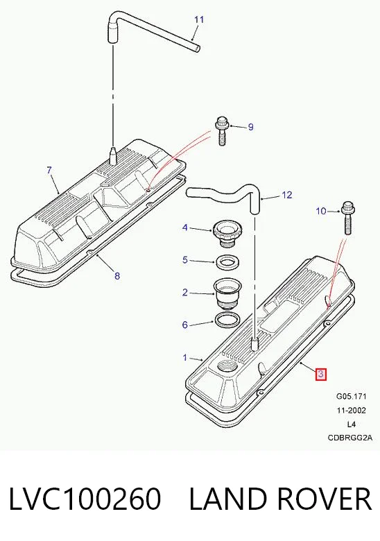Прокладка крышки клапана на Land Rover Range Rover II LP, P38A