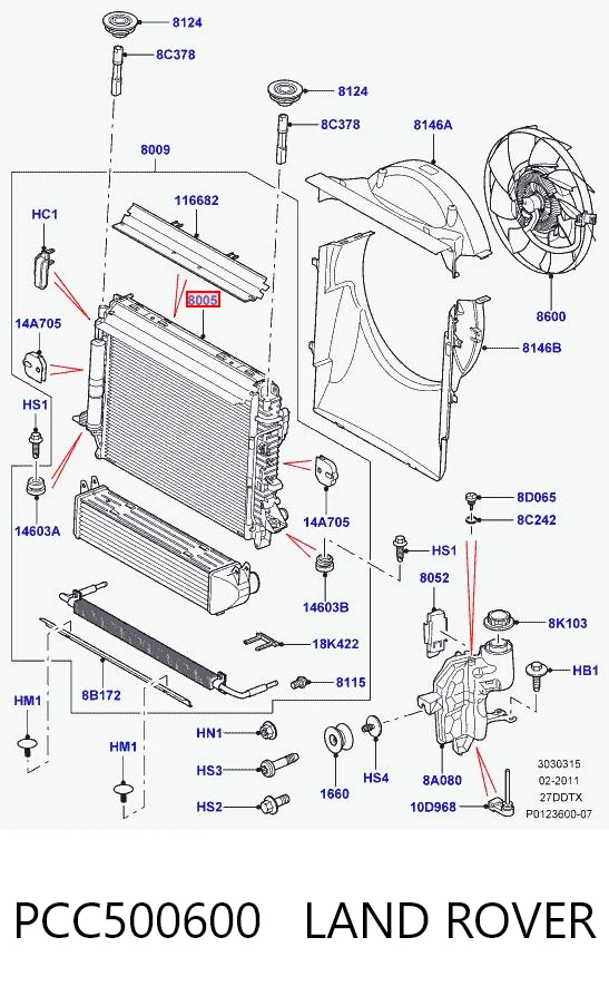 Радиатор PCC500600 Britpart