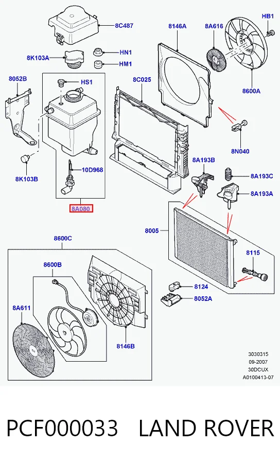 PCF000033 Land Rover Расширительный бачок охлаждения