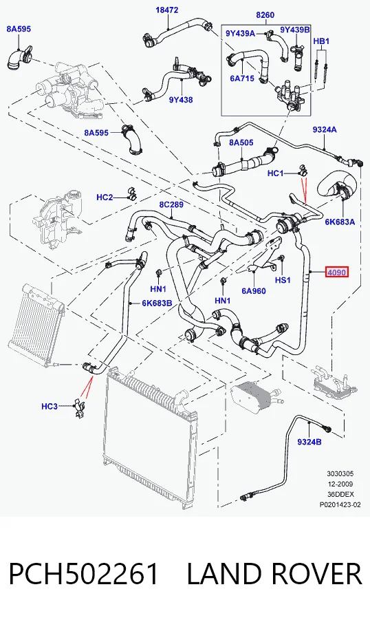 Шланг радиатора охлаждения Land Rover Range Rover III внедорожник (L322) (2002 - 2009) цена, от 360.27 USD