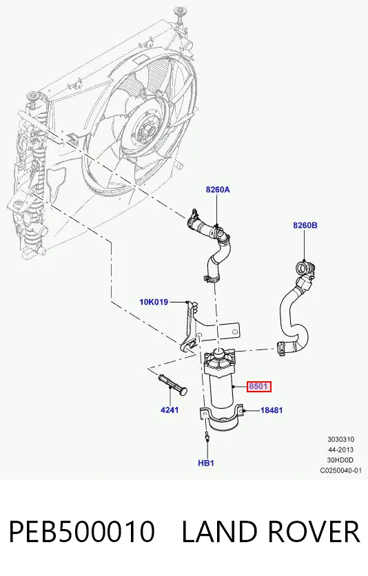 PEB500010 Land Rover Водяной насос охлаждения электрический дополнительный