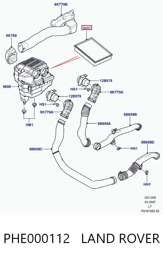 PHE000112 Land Rover Воздушный фильтр двигателя