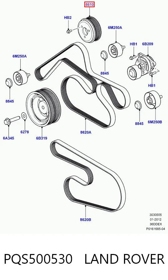 4H2Q8610BC Land Rover Шкив системы охлаждения