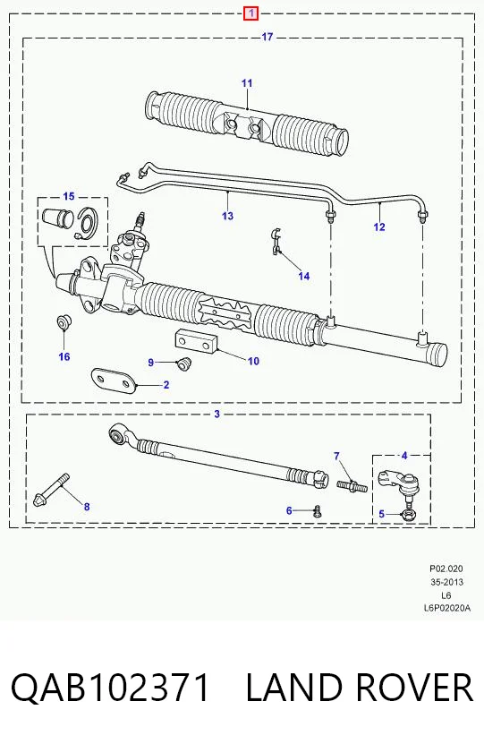 Рейка рулевая Rover 9AB102371