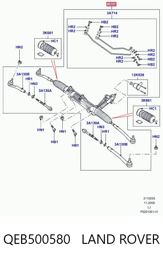 QEB500580 Land Rover Управление рулевое в сборе