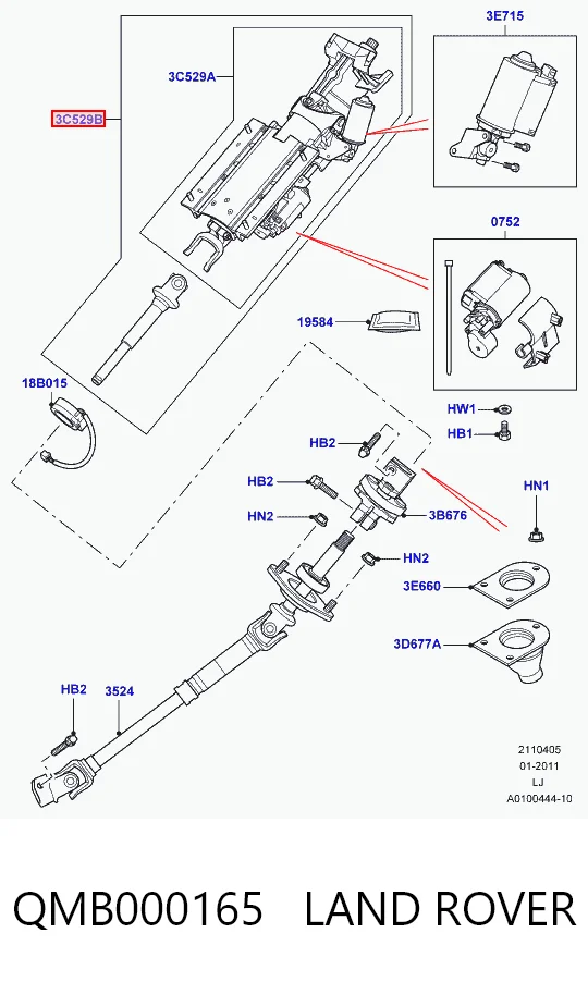 Колонка рулевого управления на Land Rover Range Rover III L322