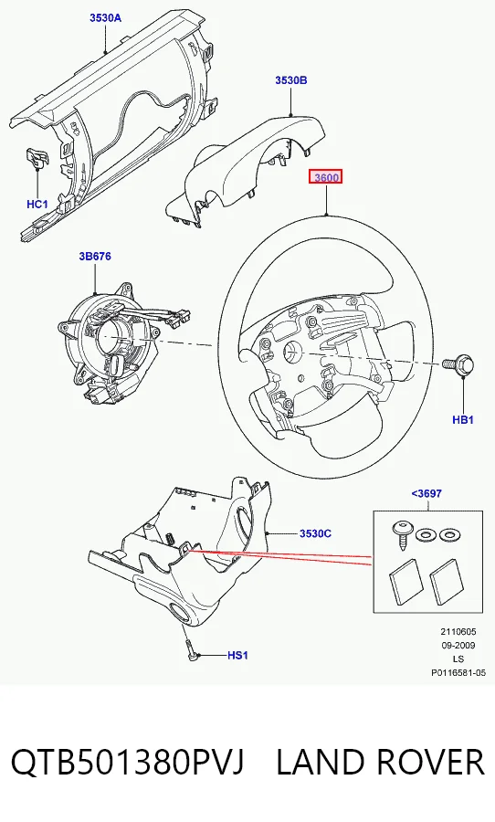 Колесо рулевое на Land Rover Discovery III LR3