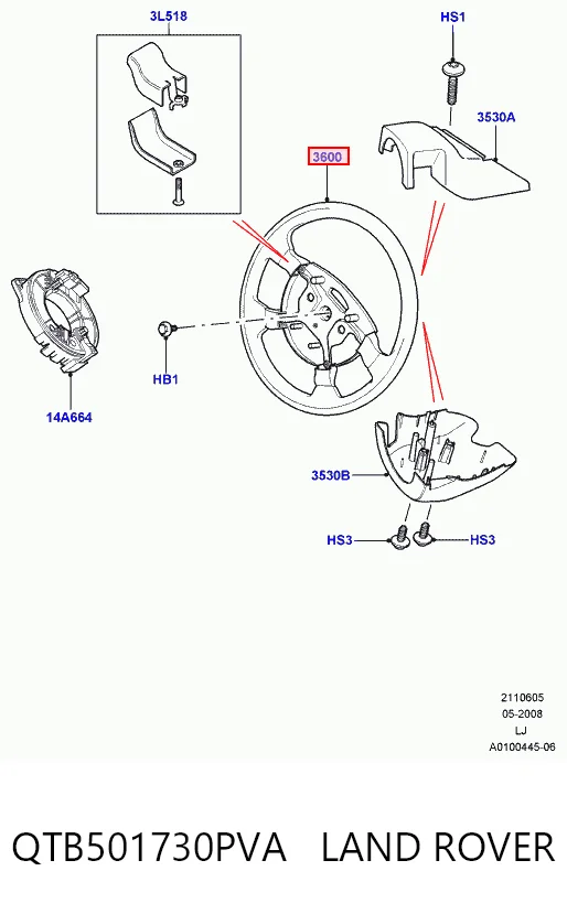 Руль Rover QTB501590PVA цена, от 63.35 USD