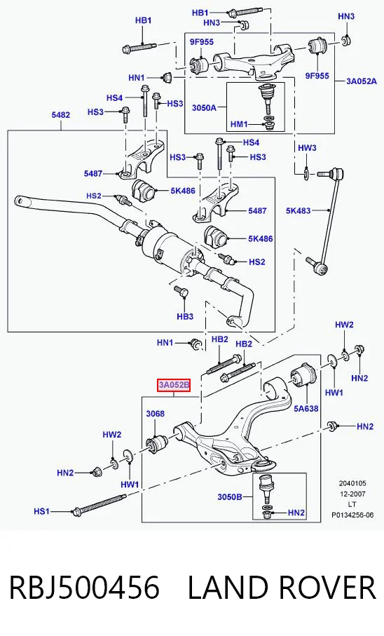RBJ500456 Land Rover Рычаг передней подвески нижний левый