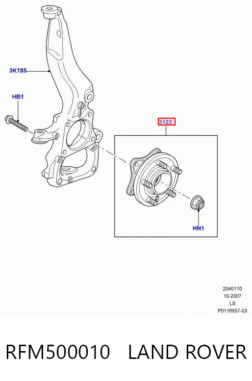 RFM500010 Land Rover Ступица колеса передняя
