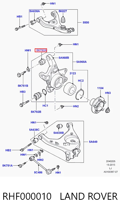 Сайлентблок цапфы задней RHF000260 Hotbray