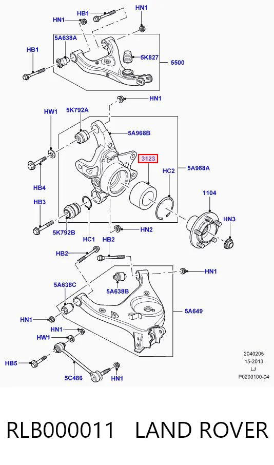 Подшипник ступицы передней/задней Bearmach RLB000011