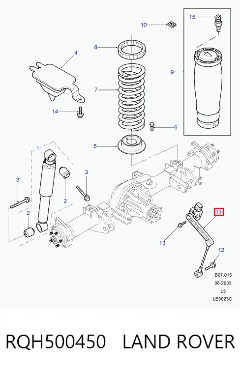 RQH100030G Britpart Датчик уровня положения кузова задний левый