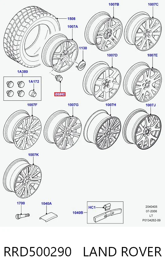 Гайка крепления колеса Allmakes LR068126 цена, от 8.20 USD