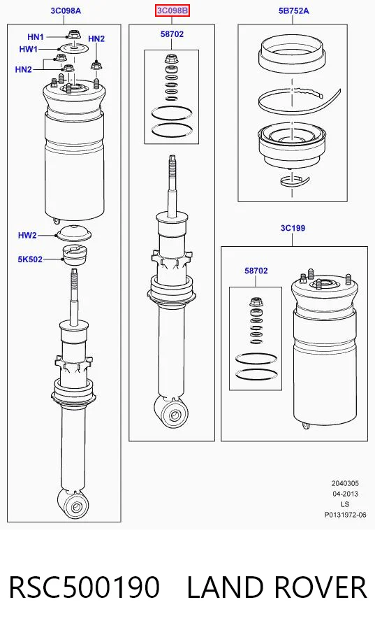Стойка амортизатора передняя Britpart RSC500190 цена, от 185.32 USD