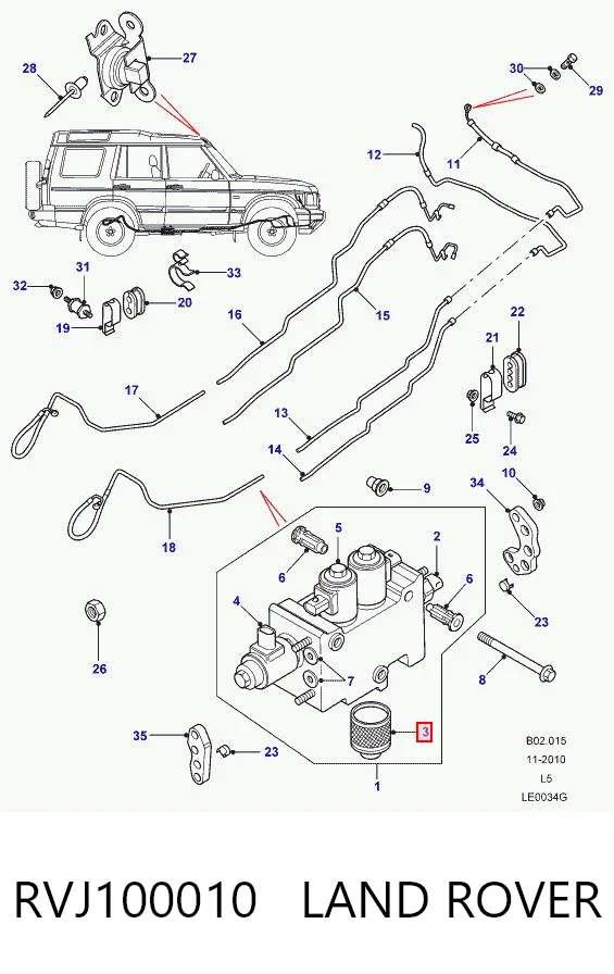 RVJ100010 Land Rover Фильтр воздушный компрессора подкачки (амортизаторов)