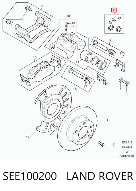  Ремкомплект переднего суппорта Nissan Almera 2