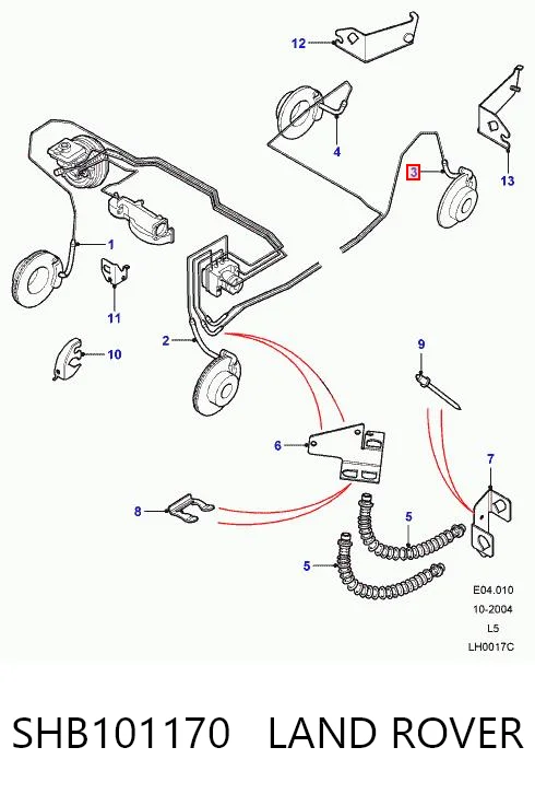 Купить SHB101170 Britpart Шланг тормозной задний левый